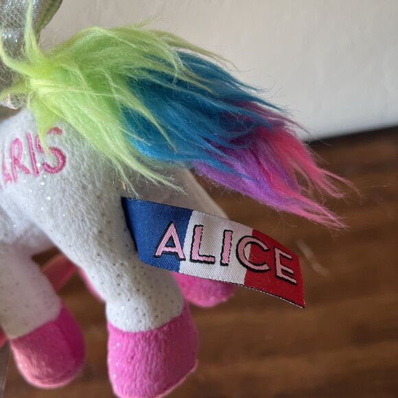 Alice Unicorn Plush "PARIS" Embroidered Rainbow Mane - Picture 4 of 7